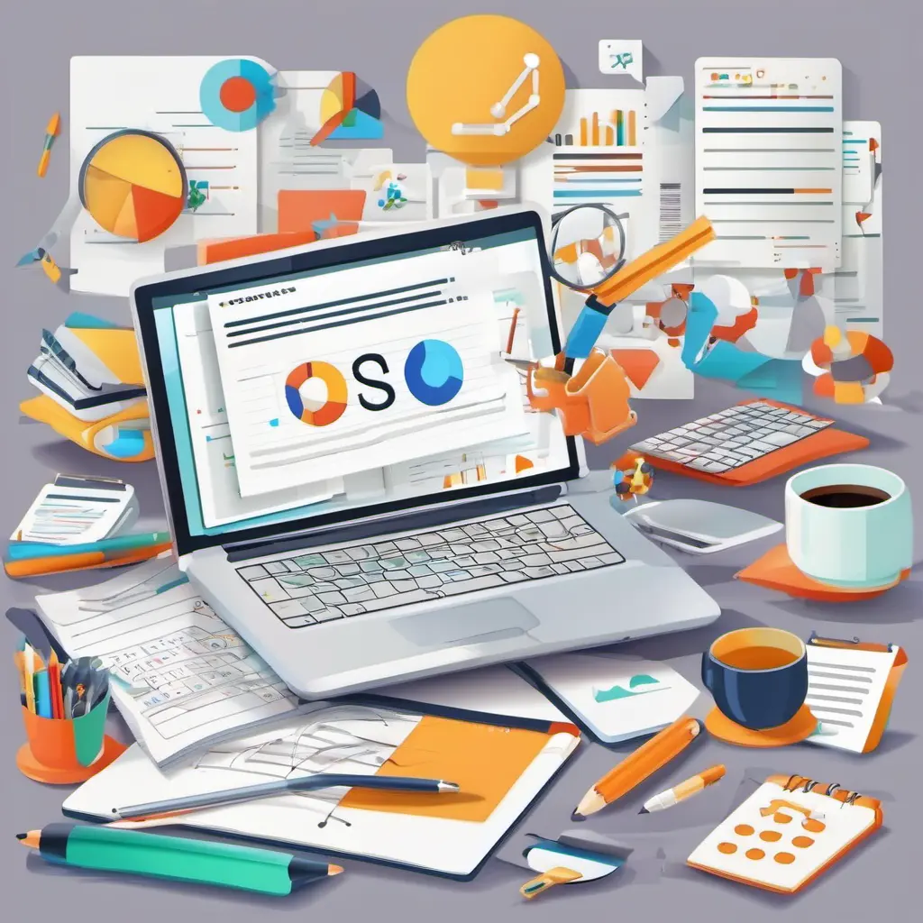 An array of the best SEO content writing tools displayed on a computer screen, highlighting their features and benefits for improving search engine rankings and content quality.